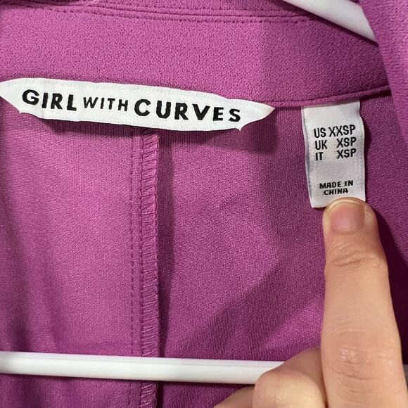 Girl With Curves 3/4-Sleeve Wrap Cost with Tie Wa Padiant Orchid Size XXSP - Picture 3 of 10